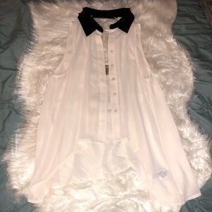 Black and white studded women’s top